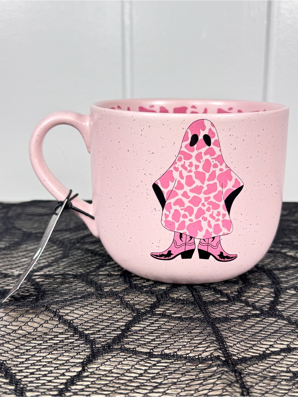 NEW Better Living Leopard Cowgirl Ghost Halloween Mug